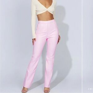 Meshki Tyra Faux Leather Pants baby Pink size small new